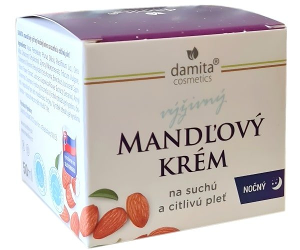 DAMITA Mandľový krém nočný na suchú a citlivú pleť 50 ml, nočný