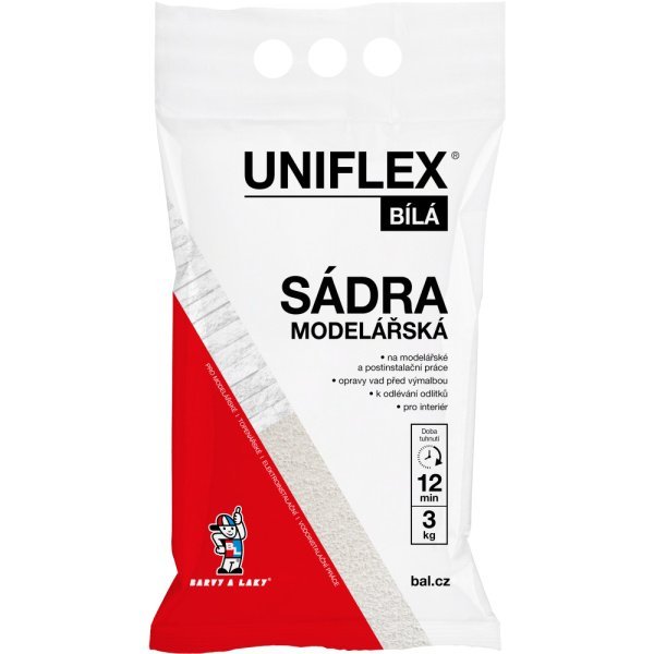 Uniflex sadra biela modelárska 3 kg