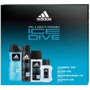 Adidas Ice Dive toaletná voda 50 ml + Deo Natural sprej 75 ml + Deodorant sprej 150 ml + sprchový gé
