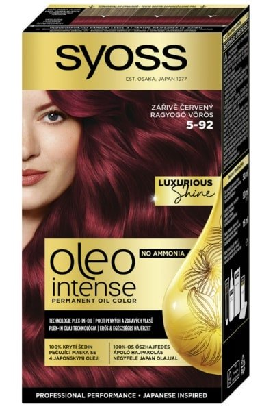 Syoss Oleo Intense farba na vlasy 5-92 Žiarivo červený 50 ml - 5.92