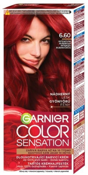 Garnier Color Sensation, farba na vlasy 6.60 intenzívna rubínová 1ks - 6.60