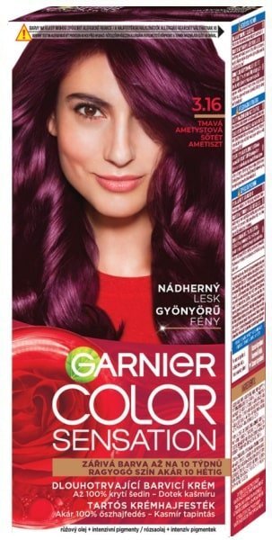 Garnier Color Sensation, farba na vlasy 3.16 Tmavá ametystová 1ks - 3.16