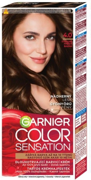 Garnier Color Sensation, farba na vlasy odtieň 4.0 Stredne hnedá 1ks - 4.0
