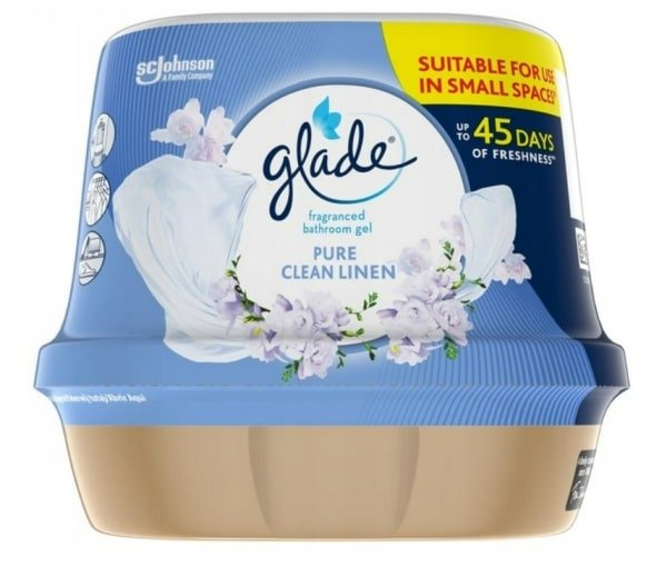 Glade Pure Clean Linen vonný gél do kúpeľne 180 g