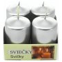 Adventné sviečky 40 x 60 mm, strieborná 4 ks