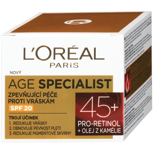 Loreal Paris Loréal Paris Spevňujúci denný pleťový krém proti vráskam Age Specialist 45+, OF 20, 50 ml, denný