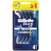 Gillette Blue3 jednorázový holiaci strojček Comfort 4 ks