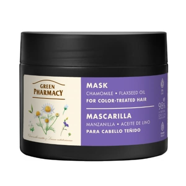 Green Pharmacy Maska na farbené vlasy Harmanček a ľanový olej 300 ml, maska
