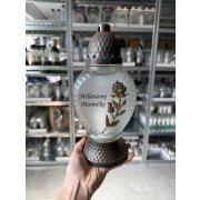 Sklenený náhrobný kahanec s venovaním Milovanej Mamičke, 27 cm, 80 g