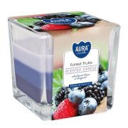 Bispol trojfarebná vonná sviečka v skle Lesné ovocie 170 g