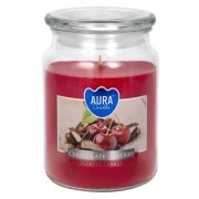 Čokoláda-Višňa Maxi sviečka v skle s viečkom 500 g