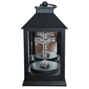 Náhrobný LED kahanec, lucerna Kríž čierny