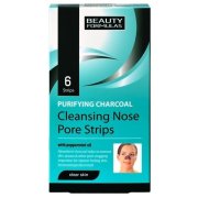 Beauty Formulas Charcoal Aktívne uhlie čistiace náplasti na nos 6 ks