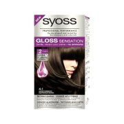 Syoss Gloss Sensation, Šetrná farba na vlasy s posilňovačom farby a krémom pre lesk, odtieň  4-1