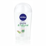 NIVEA Deodorant Pure & Natural Action, tuhý antiperspirant s vôňou lotosu 40ml