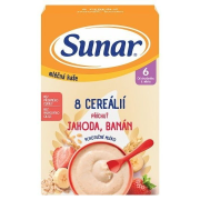 Sunar mliečna kaša s 8 cereáliami jahoda, banán 210 g