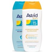 ASTRID SUN Hydratačné mlieko na opaľovanie OF15, 200 ml + mlieko po opaľovaní 200 ml