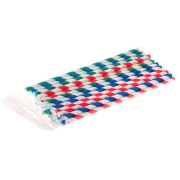 Papierové slamky rovné farebný mix Ø 6 mm x 200 mm, 25 ks