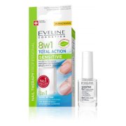 EVELINE lak na nechty TOTAL ACTION 8v1 SENSITIVE 12 ml