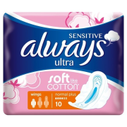 ALWAYS Ultra Sensitive Normal Plus, jednorázové hygienické vložky 10ks