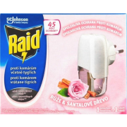 RAID Elektrický odparovač s tekutou náplňou ruža a santalové drevo 27 ml
