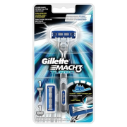 GILLETTE Mach 3 Turbo holiaci strojček + náhradné hlavice 1ks
