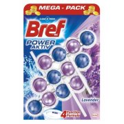 BREF WC Power Aktiv Levander, čistiaci wc prípravok s vôňou levandule 3 x 50 g