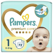 Pampers Premium Care Plienky veľkosť 1 (2 - 5 kg), 72 ks
