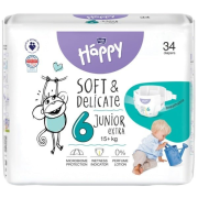 Bella Happy Baby Soft & Delicate Junior Extra č. 6, 15+ kg, 34 ks