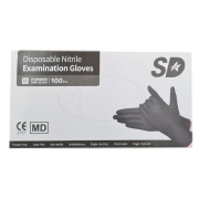 SD Glove Jednorázové nitrilové rukavice bez púdru M, čierne 100 ks