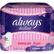 ALWAYS Dailies Singles To Go, dámske hygienické intímne vložky 20 ks