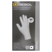Gebol Latex, jednorázové rukavice nepúdrované M, 80 ks