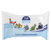 TIP LINE detské čistiace  vlhčene utierky, na ruky a tvár 60ks