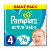 Pampers Active Baby Giant Pack 4, 9-14 kg, 76 ks