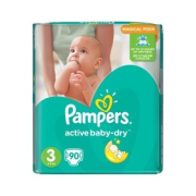 PAMPERS Active Baby 3 Midi, Plienky pre deti od 5 do 9kg 90ks
