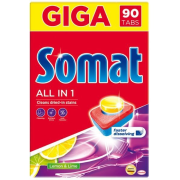 SOMAT All in 1 Lemon & Lime tablety do umývačky riadu 90 ks