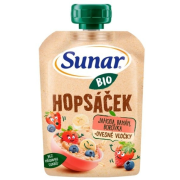 Sunar BIO ovocná kapsička Hopsáček jahoda, banán, čučoriedka a ovsené vločky 100 g