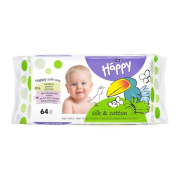 Bella Happy Silk & Cotton, Detské vlhčené obrúsky 64ks