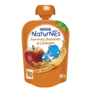 Nestlé Naturnes banán jablko s cereáliami, Ovocný príkrm do ručičky 90g