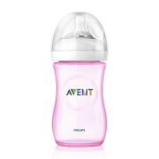 AVENT Natural, dojčenská plastová fľaša ružová (od 1+) 260ml