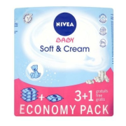 NIVEA BABY Soft & Cream, vlhčené obrúsky 4x63ks