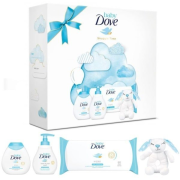 Dove Baby Rich Moisture, darčekové balenie s plyšovou hrkálkou 1 ks