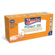 Spontex Jednorazové vinylové rukavice Protect 100 - L, 100 ks