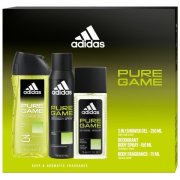Adidas Pure Game Deo Natural sprej 75 ml + Deodorant sprej 150 ml + sprchový gél 250 ml SET (M)