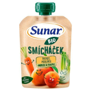 Sunar BIO ovocná kapsička Smícháček mango, mrkva, marhuľa a fenikel 100 g