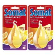 SOMAT Deo Duo Pearls Lemon + Orange, osviežovač umývačky riadu 2 x 17g