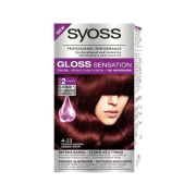 Syoss Gloss Sensation, Šetrná farba na vlasy a posilňovačom farby a krémom pre lesk, odtieň 4-23