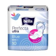 BELLA Perfecta Blue, Hygienické vložky s krídelkami, 2mm, 10 ks