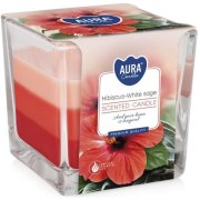 Bispol trojfarebná vonná sviečka v skle Ibištek a Šalvia 170 g