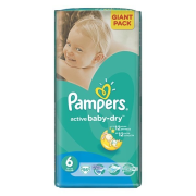 PAMPERS Active Baby 6 Extra Large, Plienky pre deti od 15kg 56ks